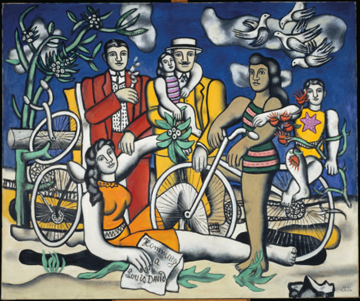 Fernand Léger, Les Loisirs (Hommage à Louis David), 1948-1949, huile sur toile, Paris, musée national d’Art moderne – Centre Pompidou. © Centre Pompidou, MNAM-CCI, Dist. Grand Palais Rmn / Jean-François Tomasian