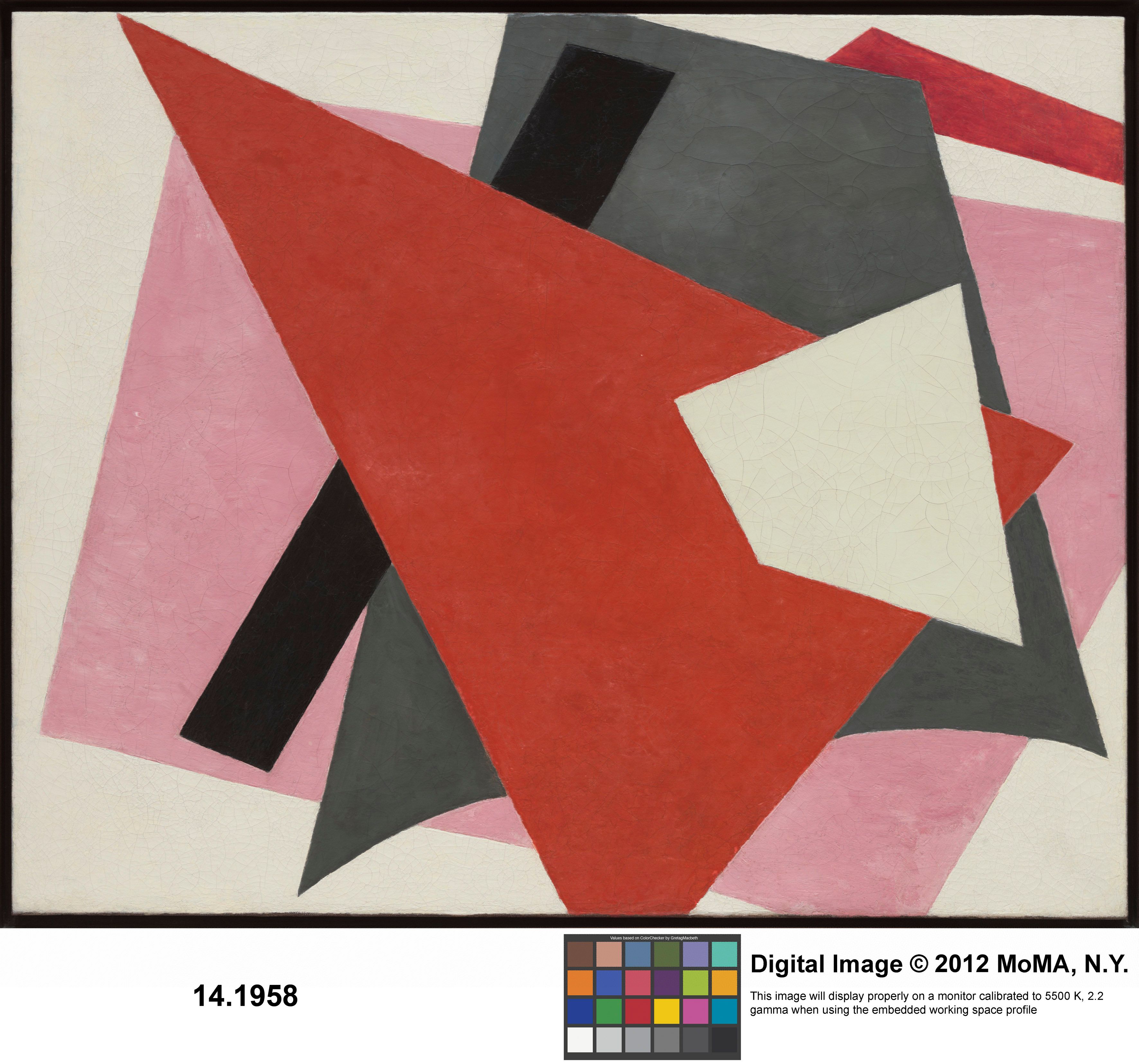 Liubov Popova, Painterly Architectonic, 1917, New York, Museum of Modern Art (MoMA). Philip Johnson Fund. Acc. n.: 14.1958. © 2021. Digital image, The Museum of Modern Art, New York/Scala, Florence