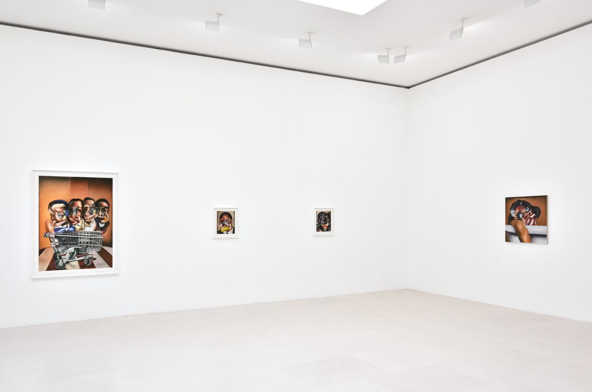 Vue de l’exposition de Nathaniel Mary Quinn « The Forging Years », chez Gagosian à Paris. © Nathaniel Mary Quinn. Photo : Rebecca Fanuele. Courtesy Gagosian