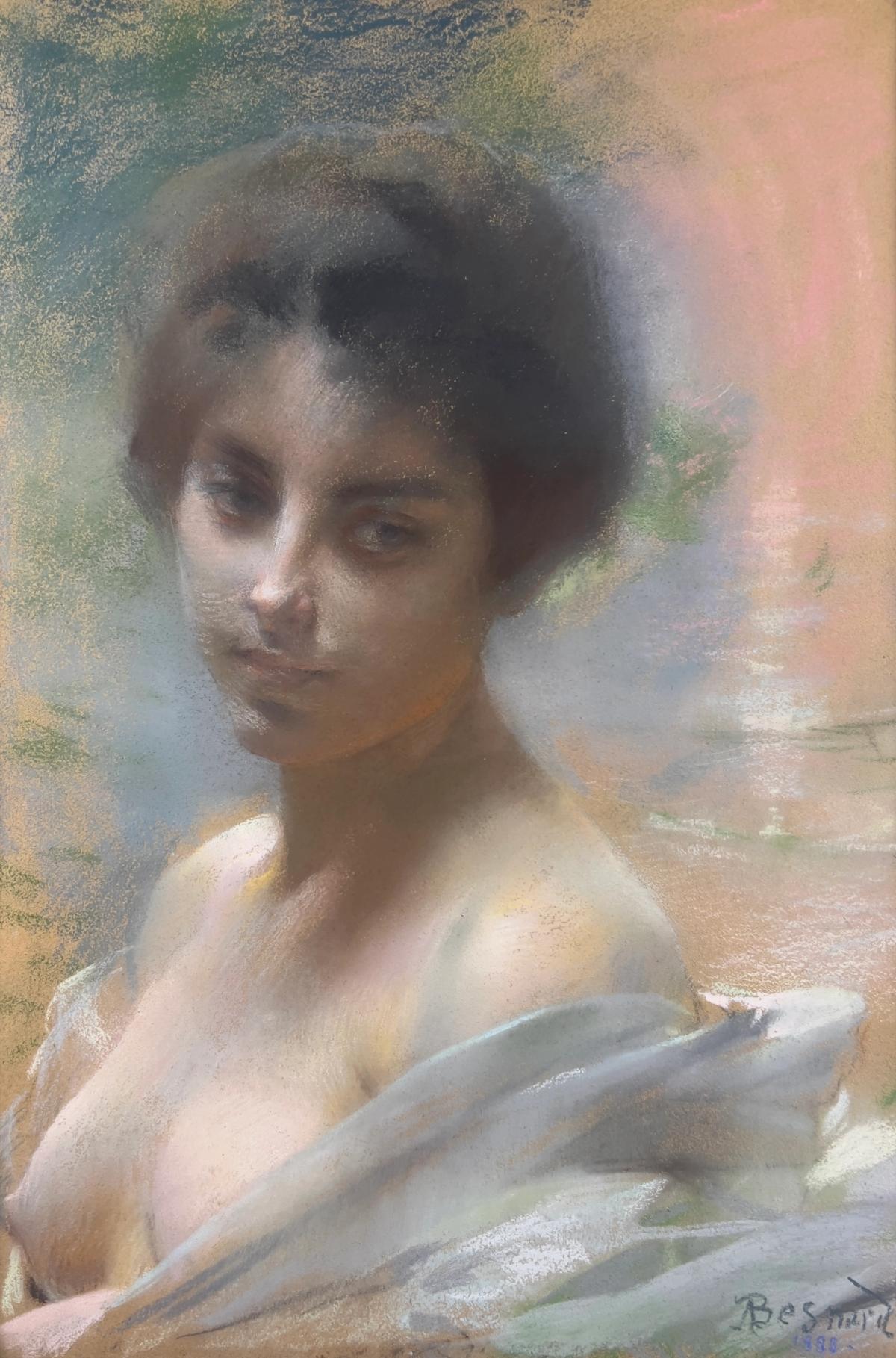 Albert Besnard (1849-1934), Baigneuse, 1888, pastel. © Galerie 1900 by SP / Stéphanie Prenant 