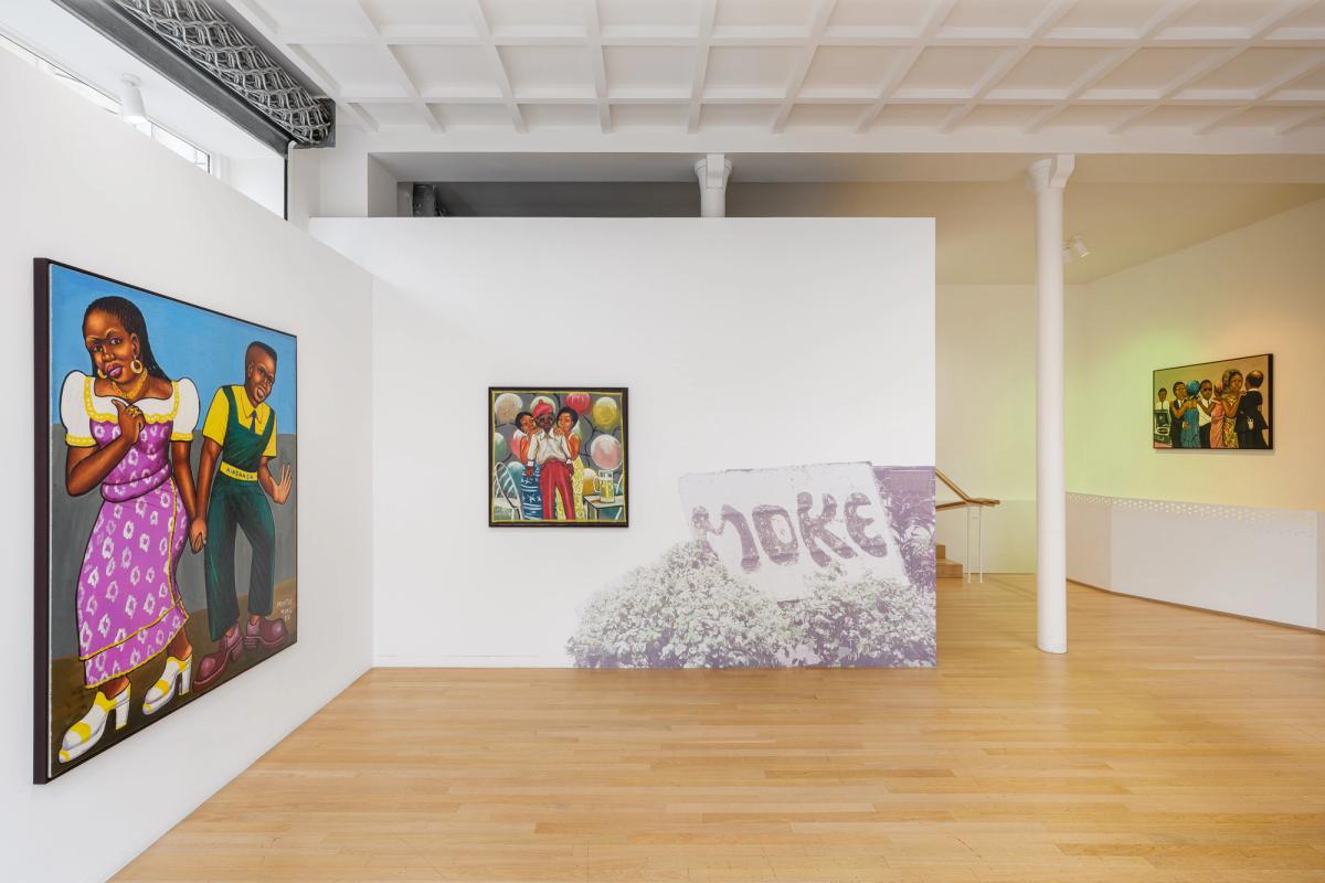 Vue de l’exposition « Moke, peintre » chez Magnin-A. Courtesy Magnin-A. Photo : Grégory Copitet