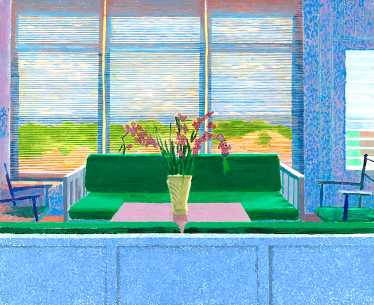 David Hockney, Fire Island Interior, 1976, huile sur toile, David Hockney Foundation. © David Hockney. Photo David Egan
