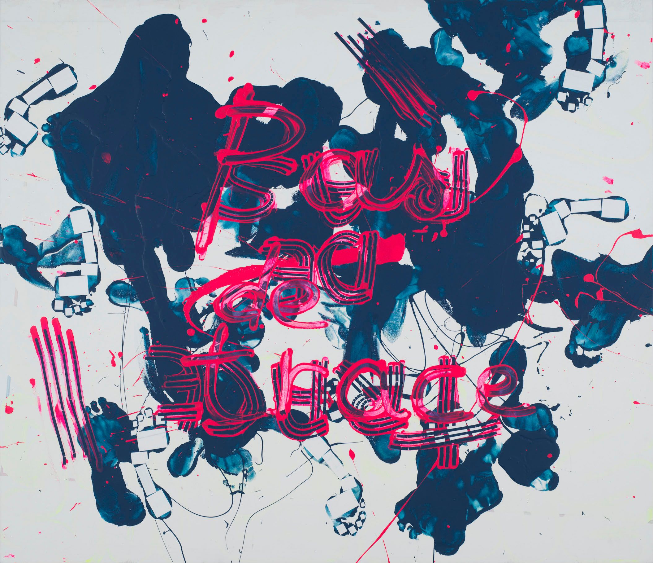 Dominique Figarella, Trace de pas, 2021, acrylique sur Alucore. Courtesy de l’artiste. Photo Luc Jennepin