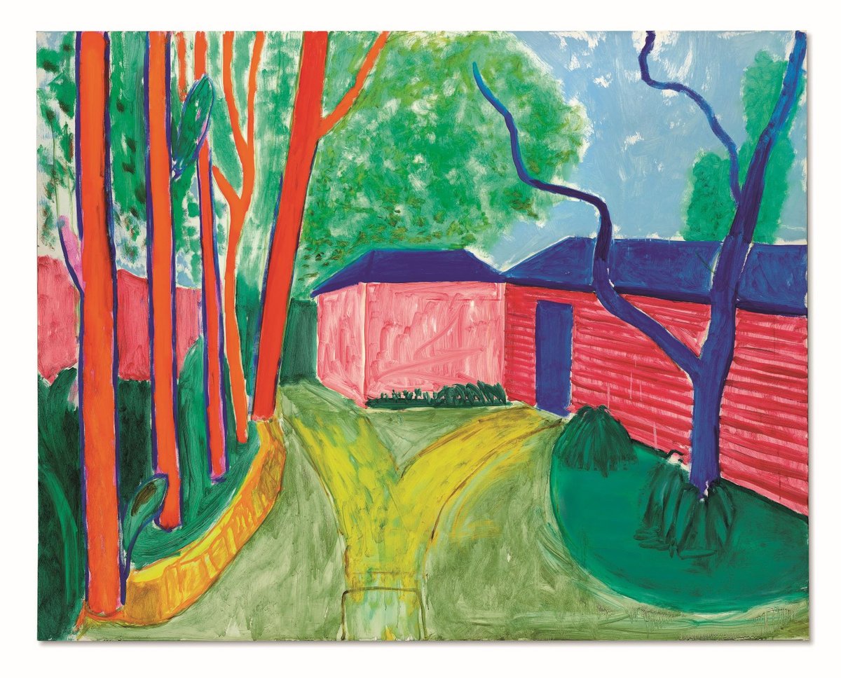David Hockney, Guest House Garden, 2000, huile sur toile. © Christie’s