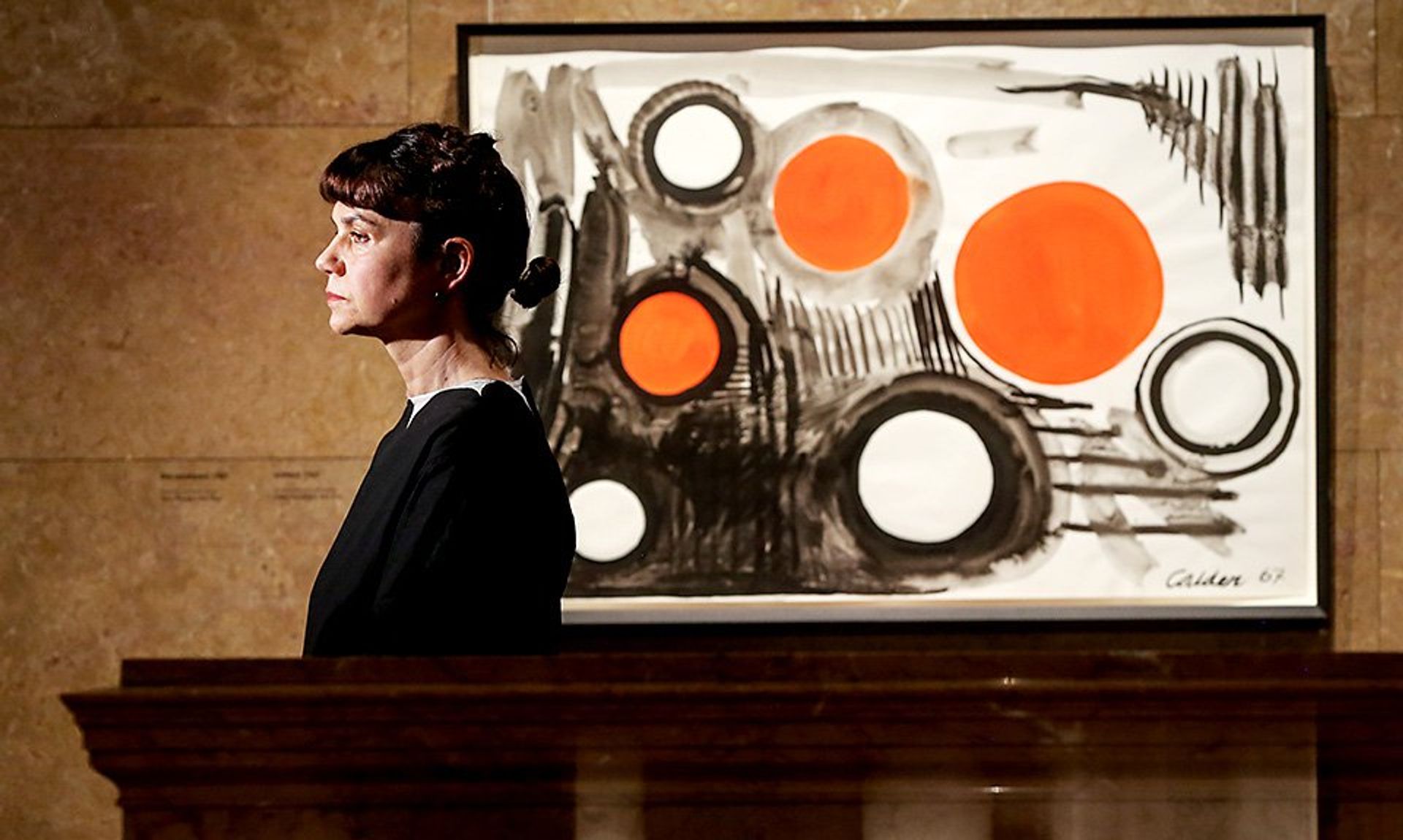 Marina Lochak, directrice du Musée d’État des Beaux-Arts Pouchkine à Moscou, lors de la rétrospective consacrée au sculpteur américain Alexander Calder. Photo : Sergeï Savostyanov/TASS