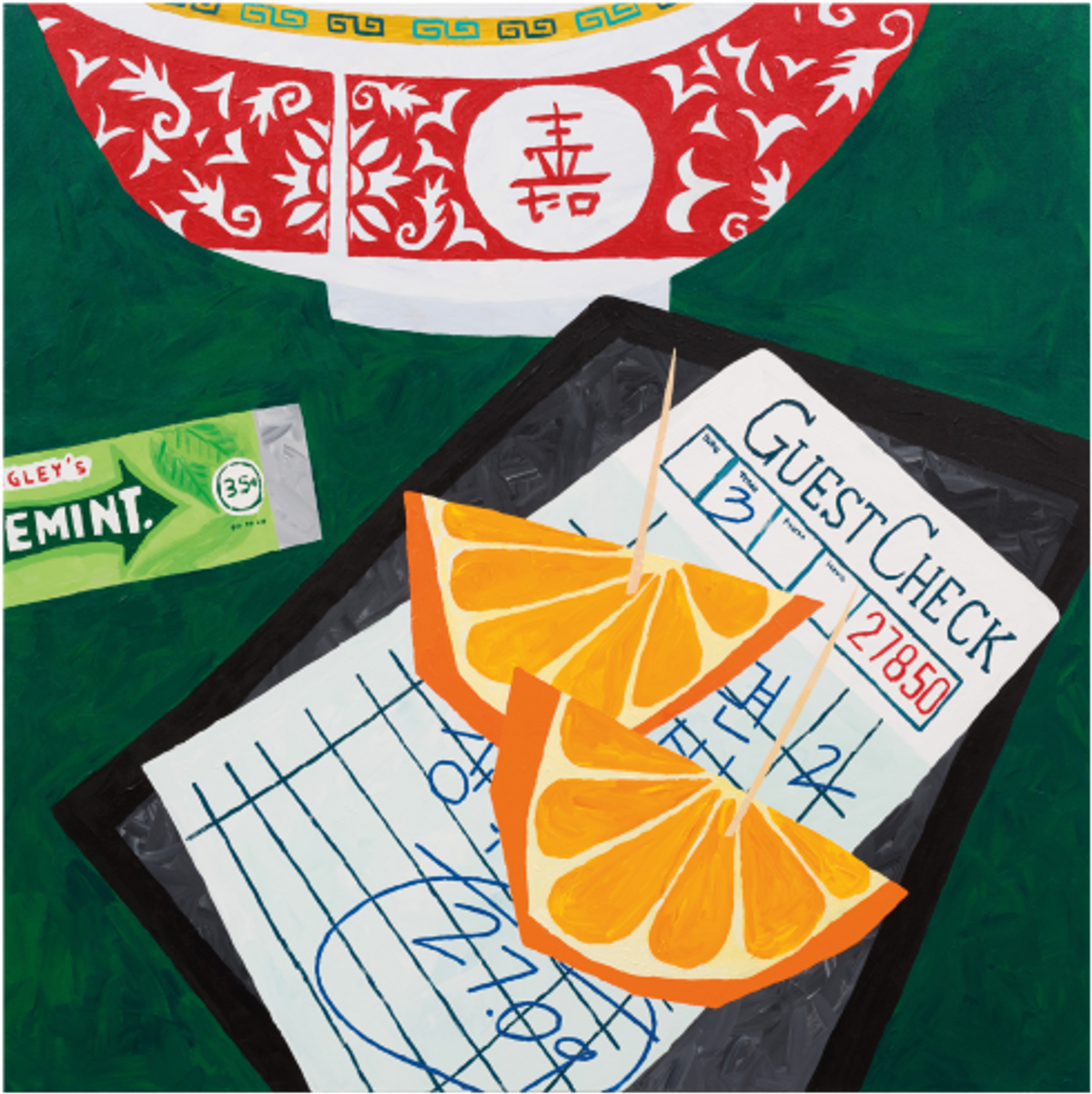 Wendy Park, Orange Slices, 2023, acrylique sur toile. Courtesy Harper