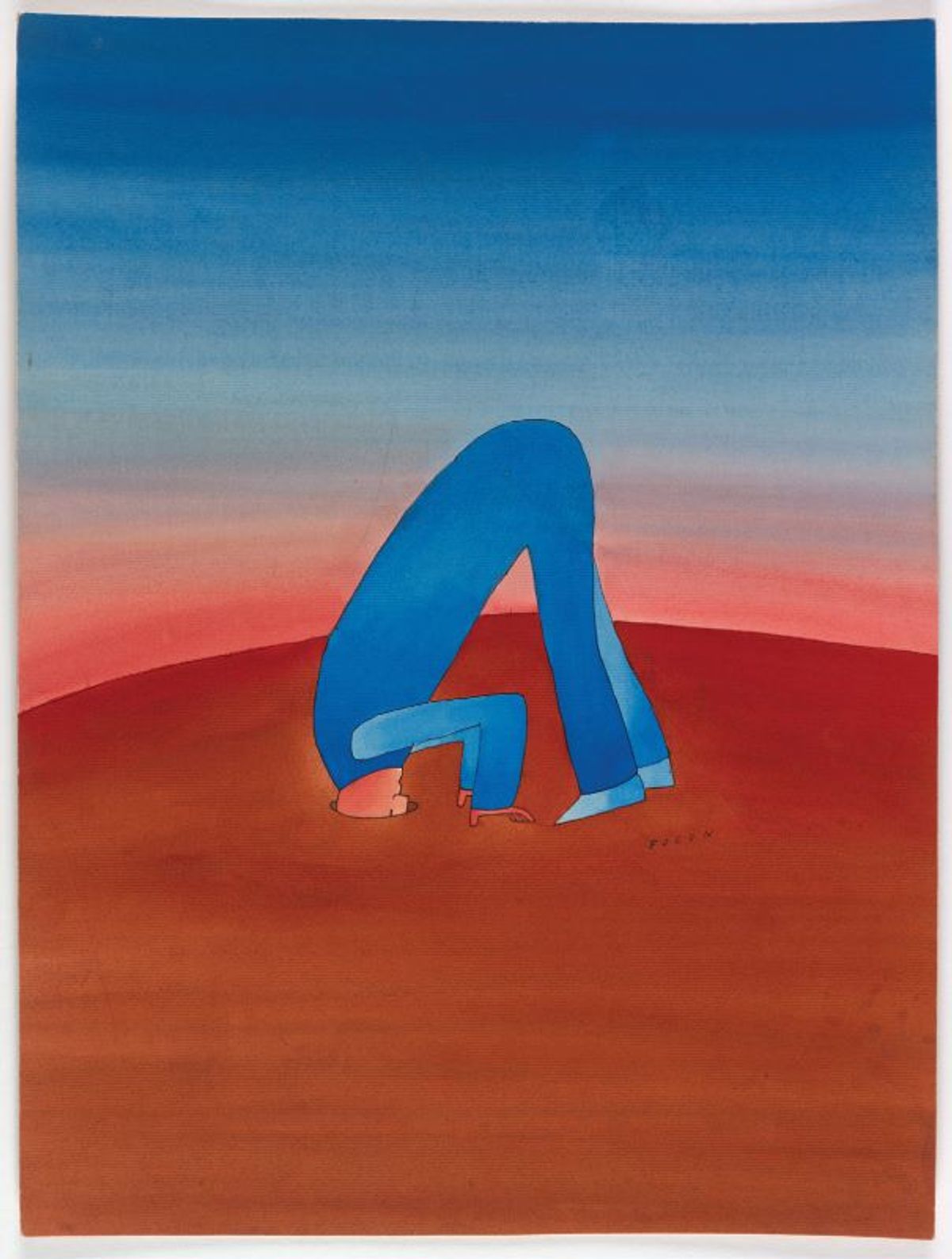 Jean-Michel Folon, Sans titre, s.d., encres de couleur. © Fondation Folon