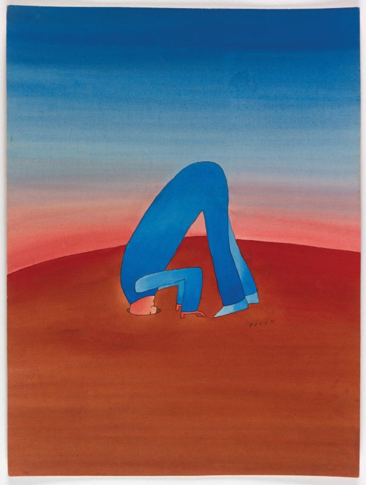 Jean-Michel Folon, Sans titre, s.d., encres de couleur. © Fondation Folon