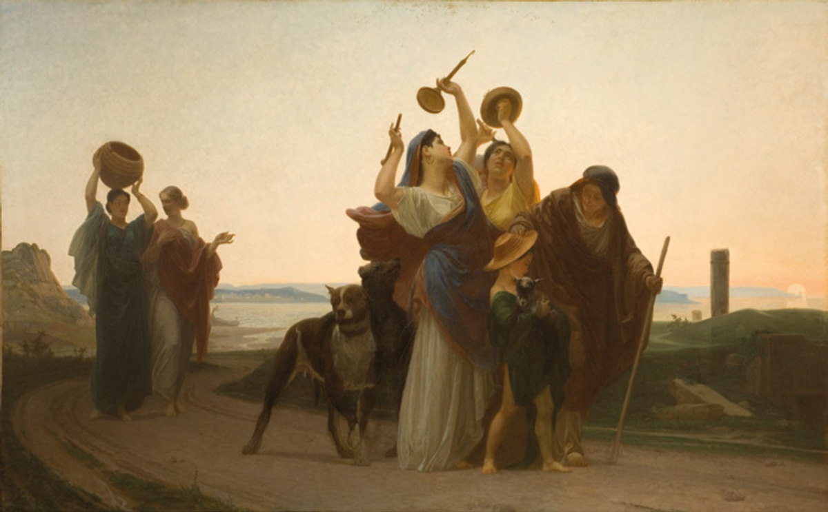 Louis-Marie Baader, Le Rappel des abeilles, vers 1865, huile sur toile, musée des Beaux-Arts, Rennes. Courtesy du musée des Beaux-Arts de Rennes. Photo Jean-Manuel Salingue