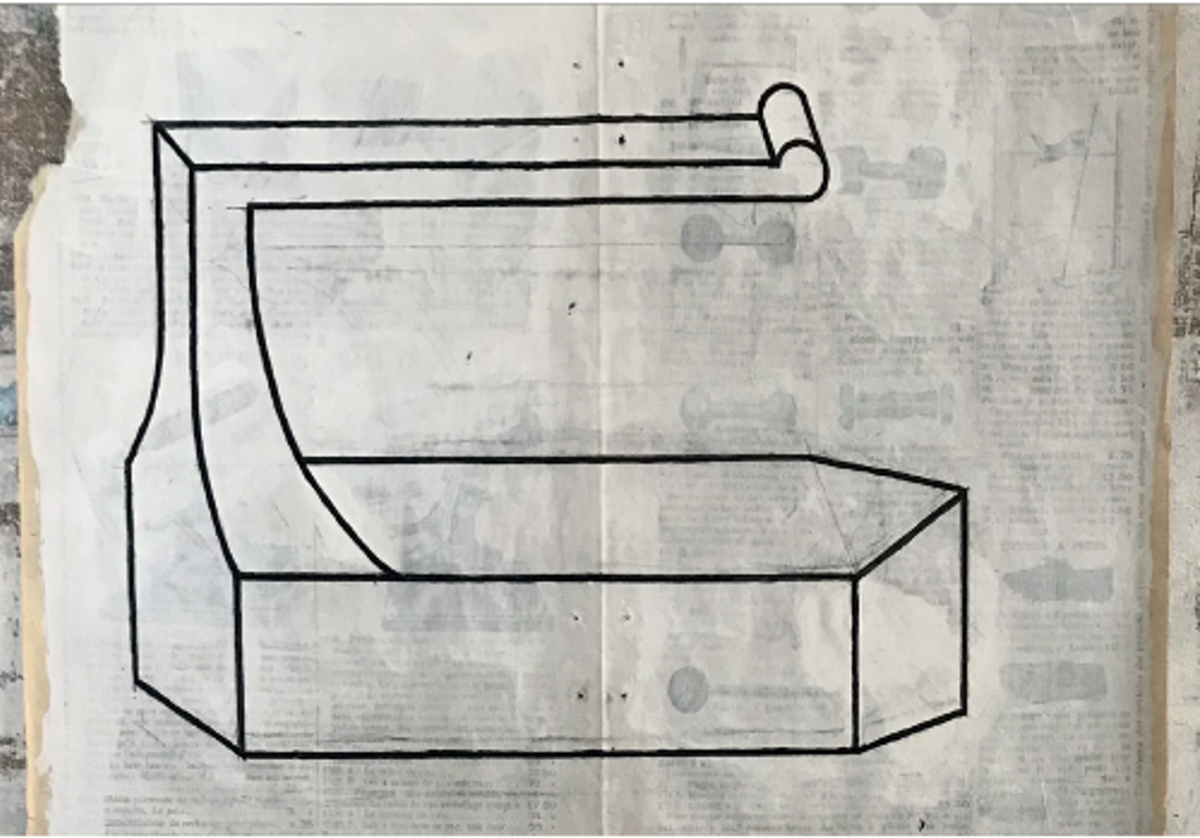 Dessin d’un fer à repasser ancien par Philippe Weisbecker. © Philippe Weisbecker
