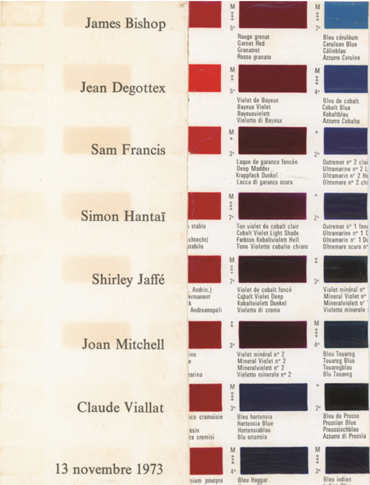 Cartons d'invitation de la librairie-galerie Kléber et de la galerie Jean Fournier, 1955-2003. Paris, bibliothèque de l’Institut national d’histoire de l’art, Archives 195, fonds Galerie Jean Fournier.
Photo : D.R., INHA, 2024