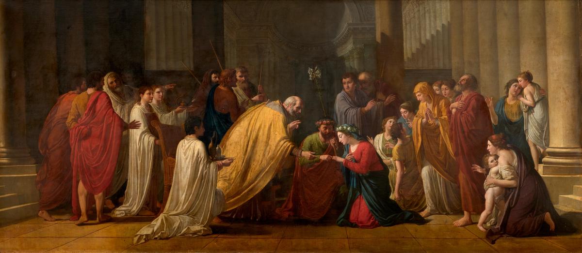Jean Bardin, Le Mariage, 1790-1791, huile sur toile, 216 x 485 cm. © Saragosse (Espagne), chartreuse d’Aula Dei, réfectoire