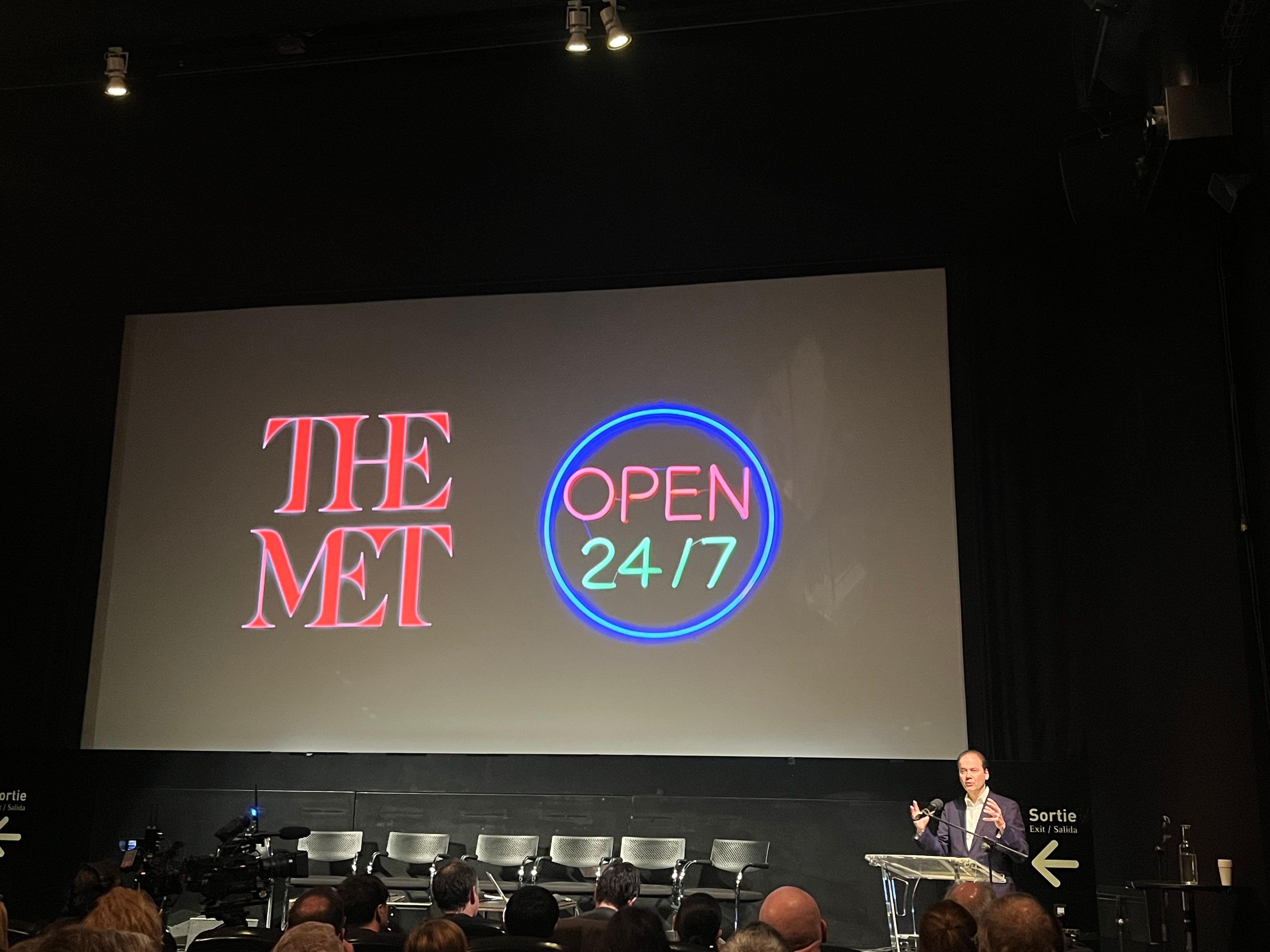 Max Hollein, directeur du Metropolitan Museum of Art (Met) de New York, lors de la rencontre inaugurale « Le Met et le Centre Pompidou – Architectures transatlantiques » du cycle de conférences « Musée à venir / Museum to come » au Centre Pompidou, le 4 mars 2025. Photo : Stéphane Renault