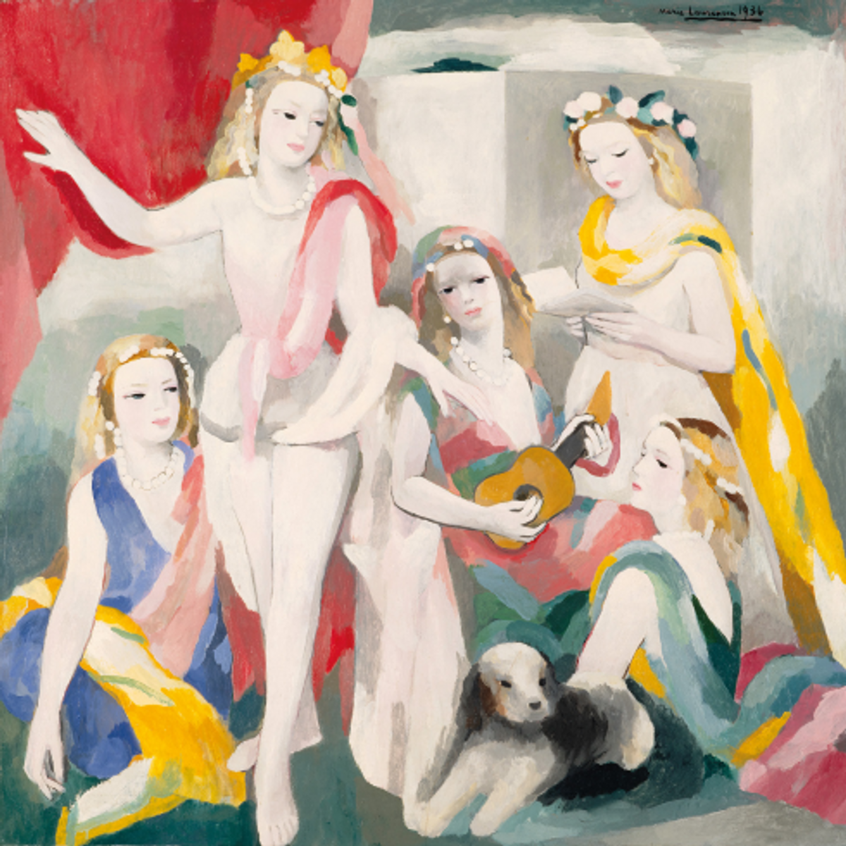 Marie Laurencin, La Répétition, 1936, musée national d’Art moderne, Centre Pompidou, Paris. © Foujita Foundation. Photo Centre Pompidou, MNAM-CCI, dist. RMN-Grand Palais