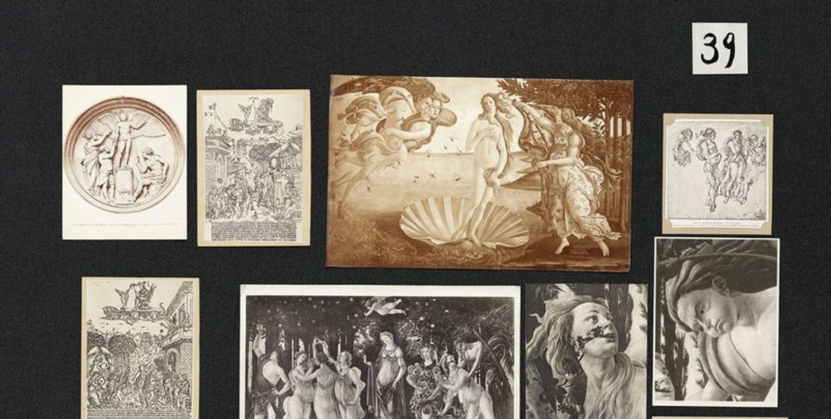 Le panneau 39 du Bilderatlas Mnemosyne de Warburg. Photo: Wootton/fluid. Courtesy The Warburg Institute, London