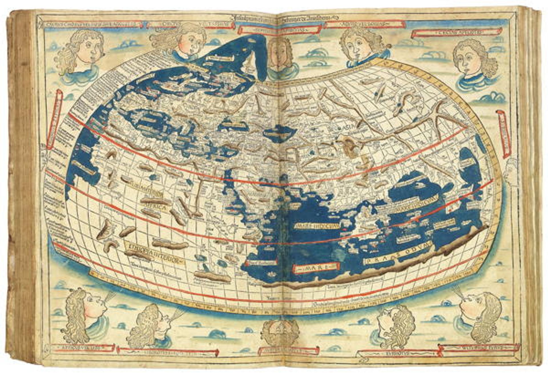 Le premier atlas illustré avec des gravures sur bois, édité en 1482. Courtesy Daniel Crouch Rare Books / Londres