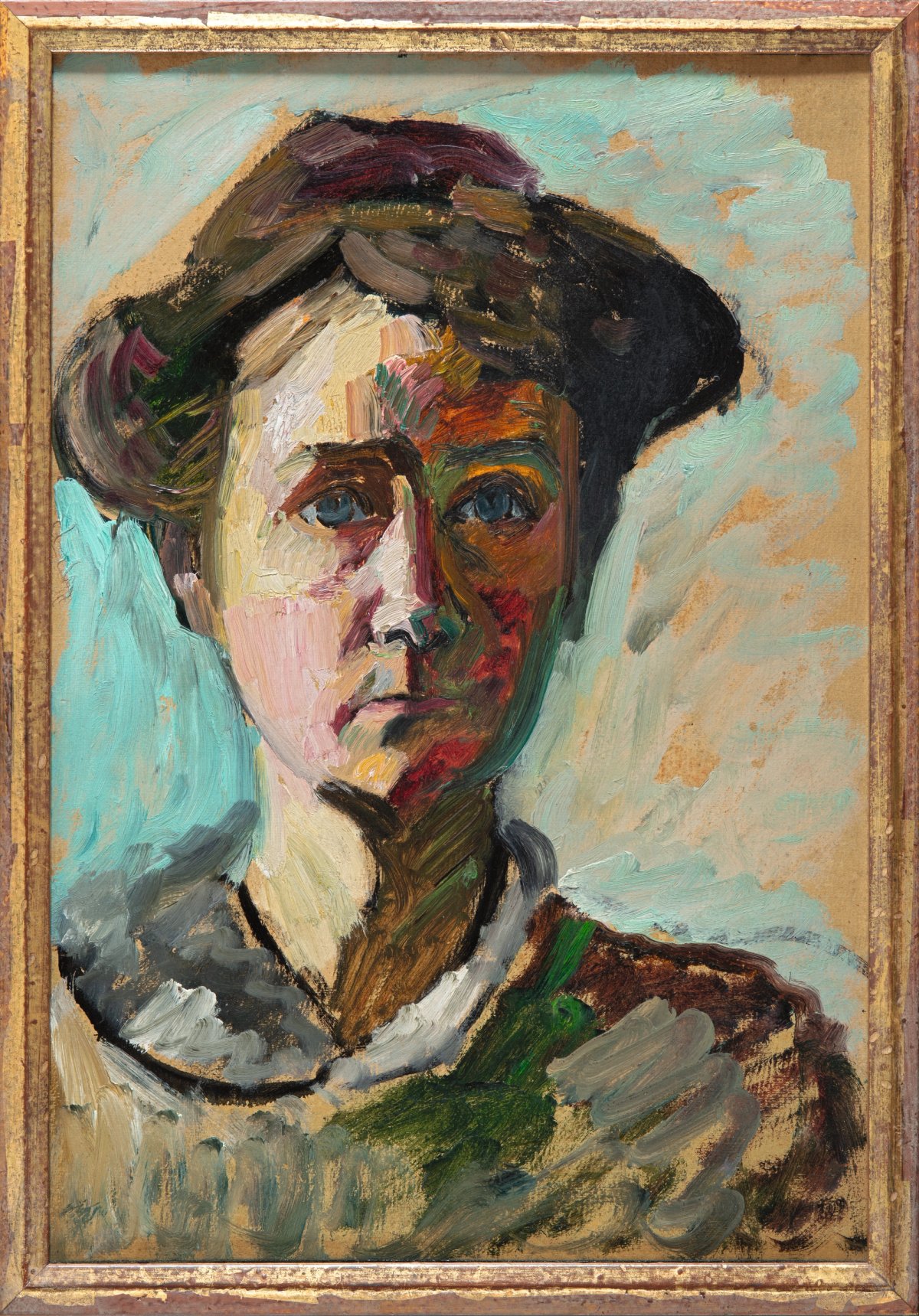 Gabriele Münter, Autoportrait, vers 1909-1910, huile sur carton, Museo Nacional Thyssen-Bornemisza, Madrid. Courtesy du Museo Nacional Thyssen-Bornemisza, Madrid