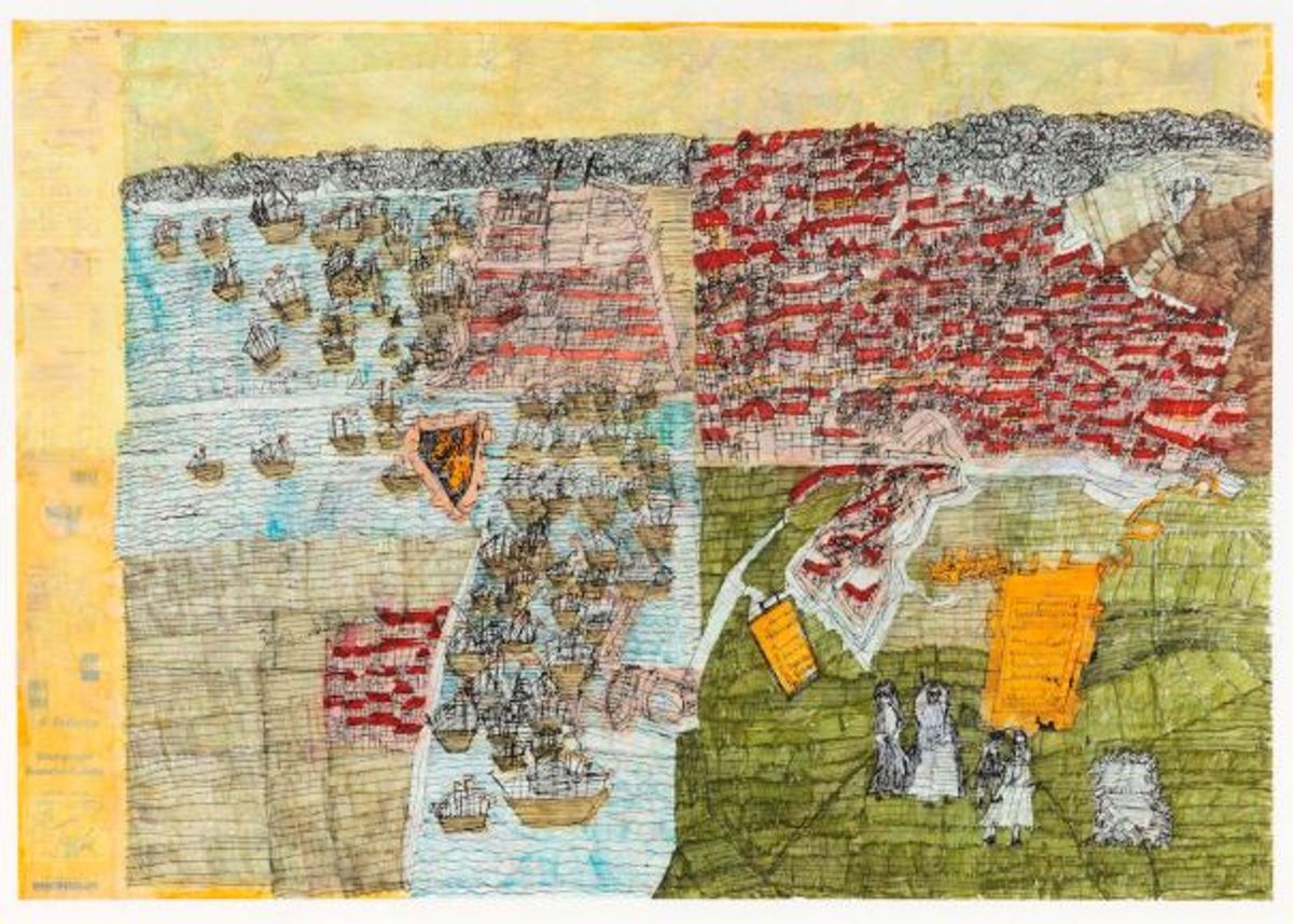 Pascal Leyder, Sans titre, techniques mixtes sur papier, 100 x 140 cm.
Courtesy Escale Nomade, Paris. Collection Florence et Daniel Guerlain.
Photo : André Morin