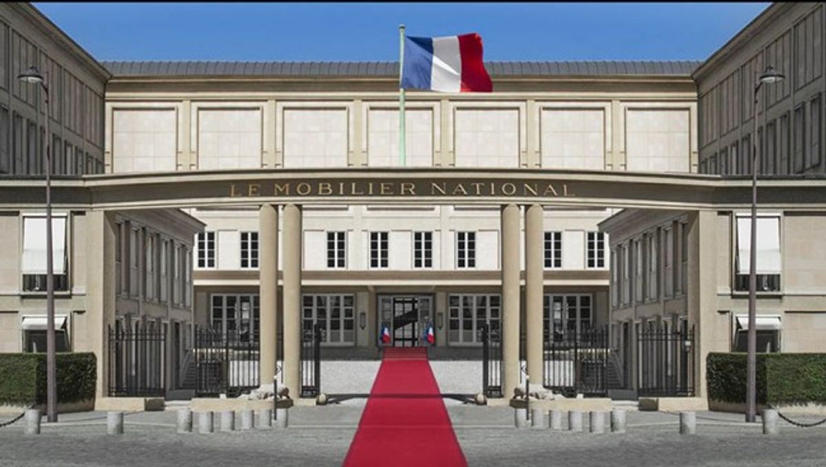 Le Mobilier national, installé depuis 1937 dans un bâtiment construit par Auguste Perret sur les anciens jardins de la Manufacture des Gobelins. D.R.