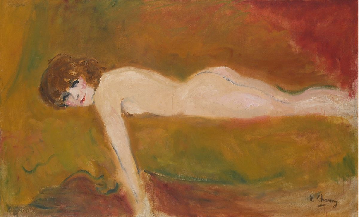 Émilie Charmy, Colette circa, 1920, huile sur toile, 89 x 146 cm. © Galerie Bernard Bouche. Photo : A. Ricci