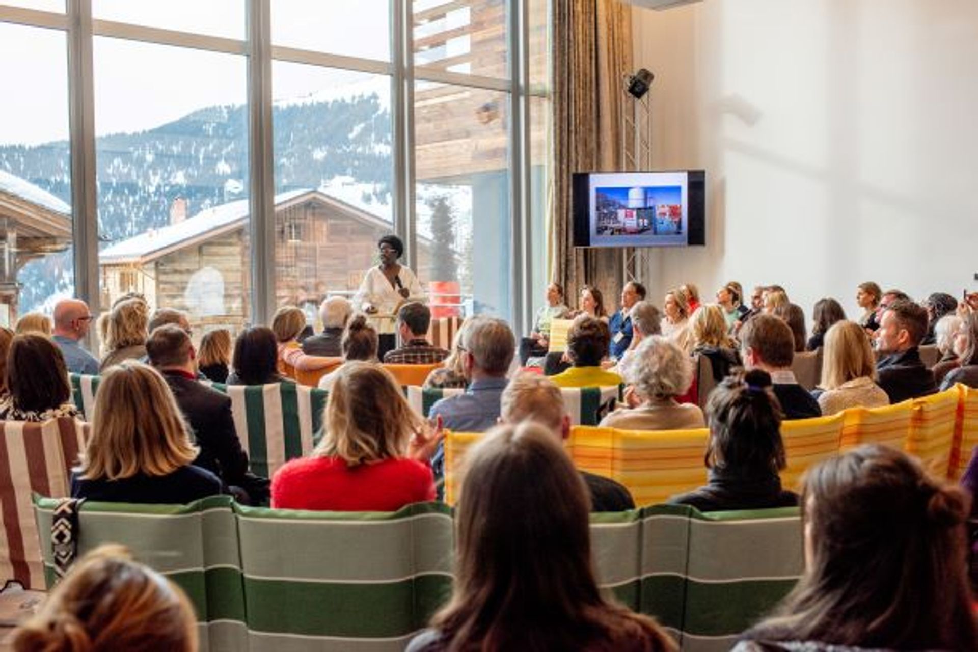 Vue du Verbier Art Summit 2020, en Suisse. © Alpimages