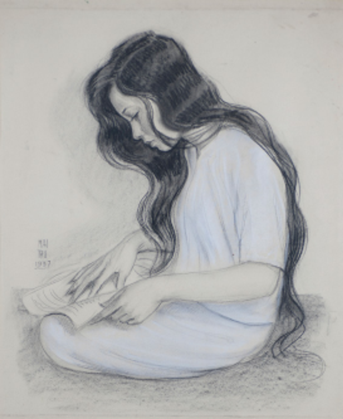 Mai-Thu, Jeune Femme lisant, 1937, pastel et fusain sur papier vergé, collection particulière.

© Comité Mai-Thu 2024