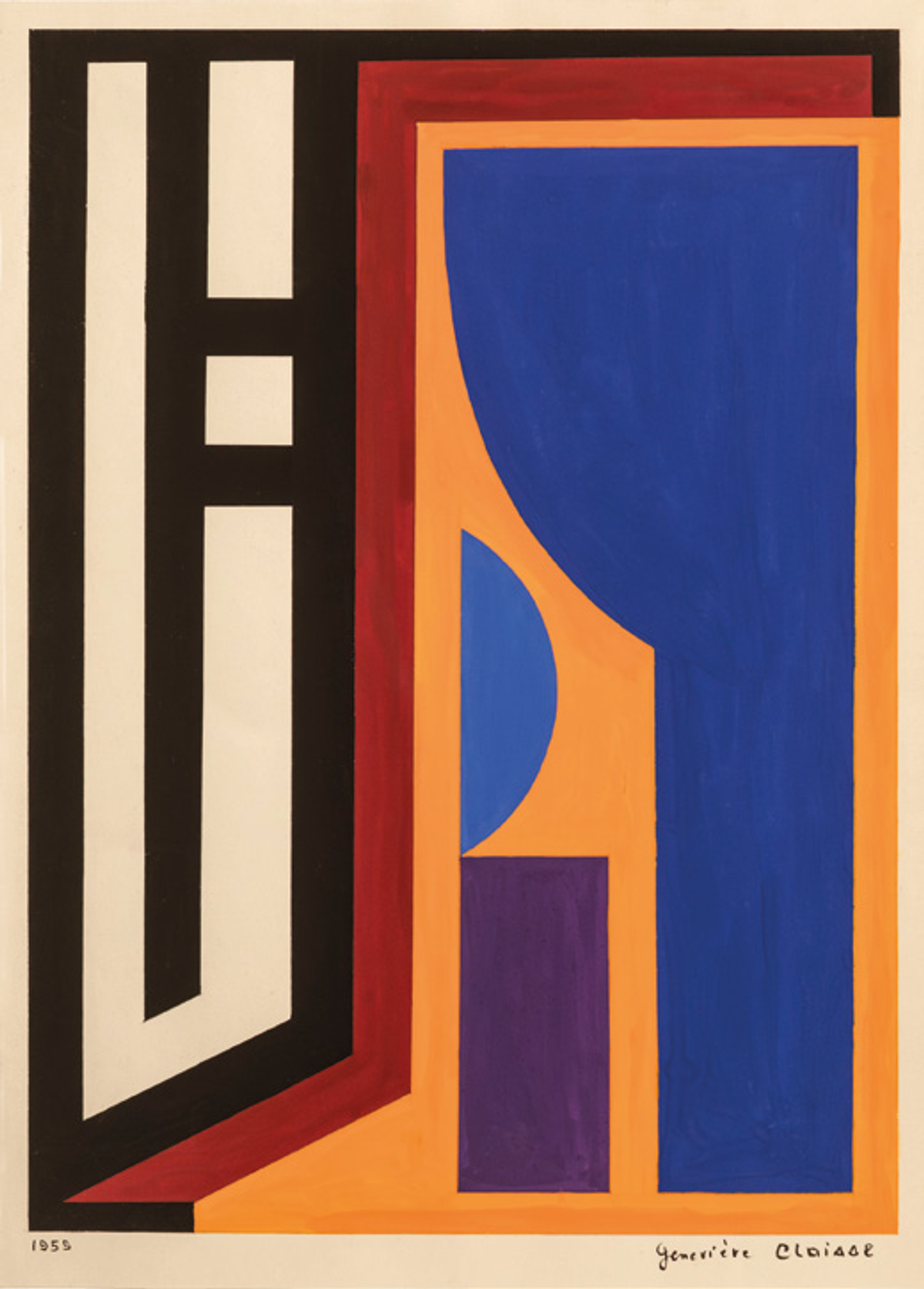 Geneviève Claisse, Liszt, 1959, gouache sur papier, collection particulière.
© Geneviève Claisse. Photo Lucie Jean