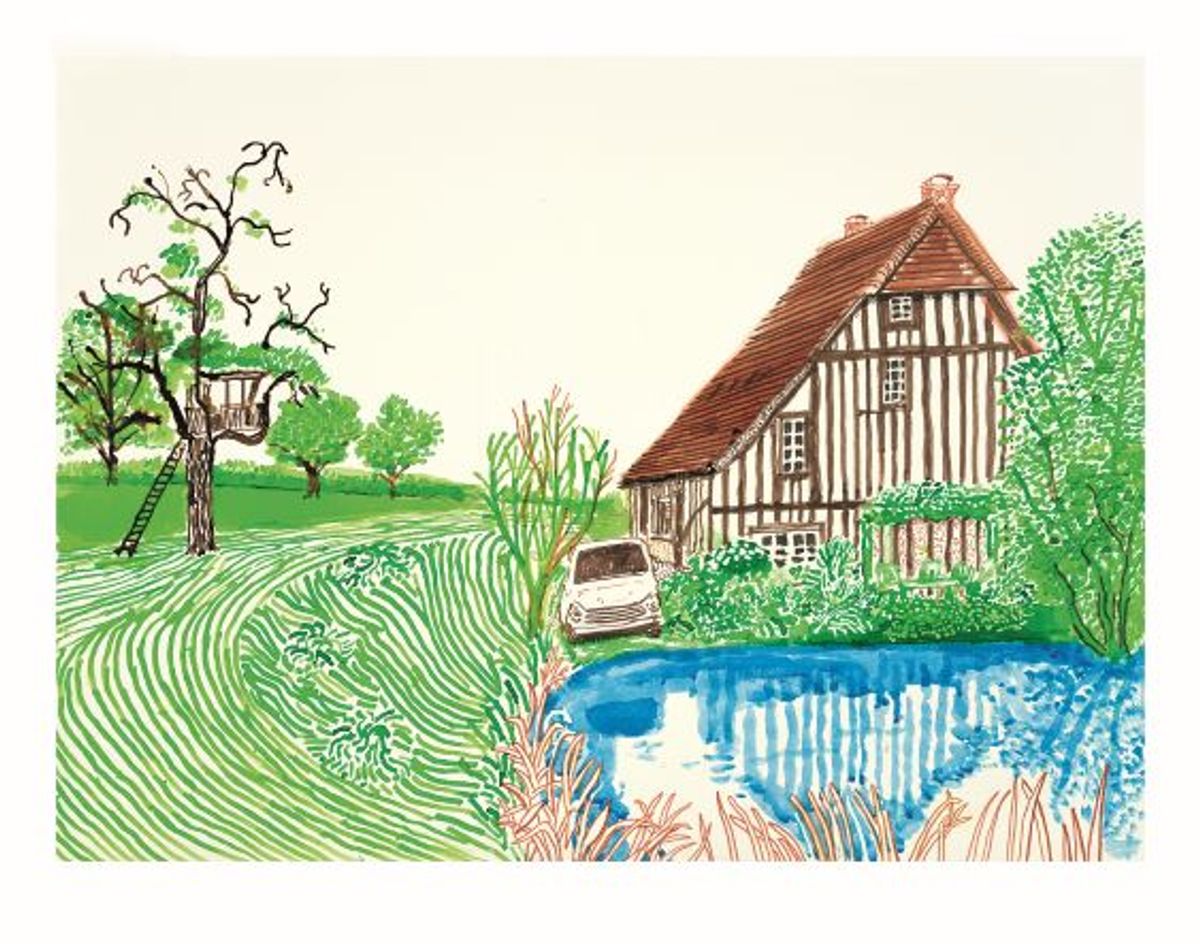 David Hockney, In Front of House Looking East, 2019, impression jet d’encre sur papier. ©David Hockney. Courtesy galerie Lelong & Co., Paris. Photo Jonathan Wilkinson.