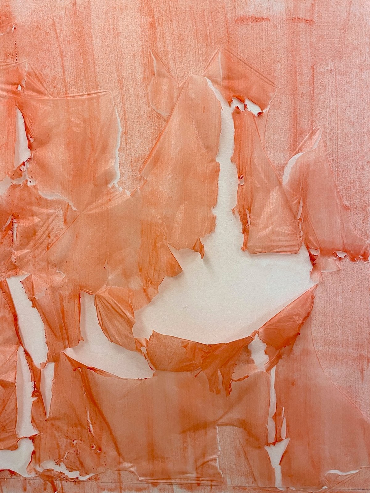 Michel Blazy, Mur de pellicules (rouges), 2011-2015, Agar-agar, eau et colorant alimentaire.
Centre Pompidou, Paris, Musée national d’art moderne – Centre de création industrielle. Exposition « mode d’emploi », MAMCS, 2024. Photo : M. Bertola, Musées de Strasbourg © ADAGP, Paris 2024