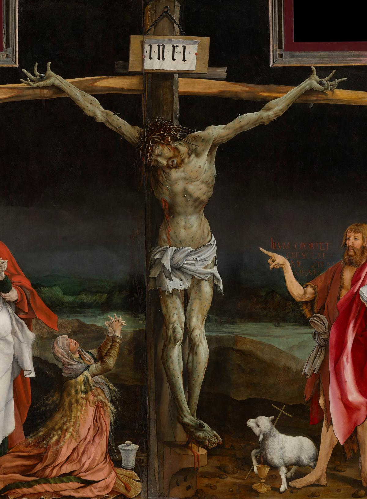 Matthias Grünewald, Retable d’Issenheim : La Crucifixion (détail), 1512-1515, huile sur bois, Colmar, musée Unterlinden. © Musée Unterlinden. Photo Le Réve