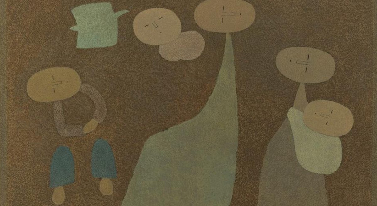 Paek Youngsu, Famille, 1986, huile sur toile, musée Cernuschi, Paris. © Paris Musées/musée Cernuschi