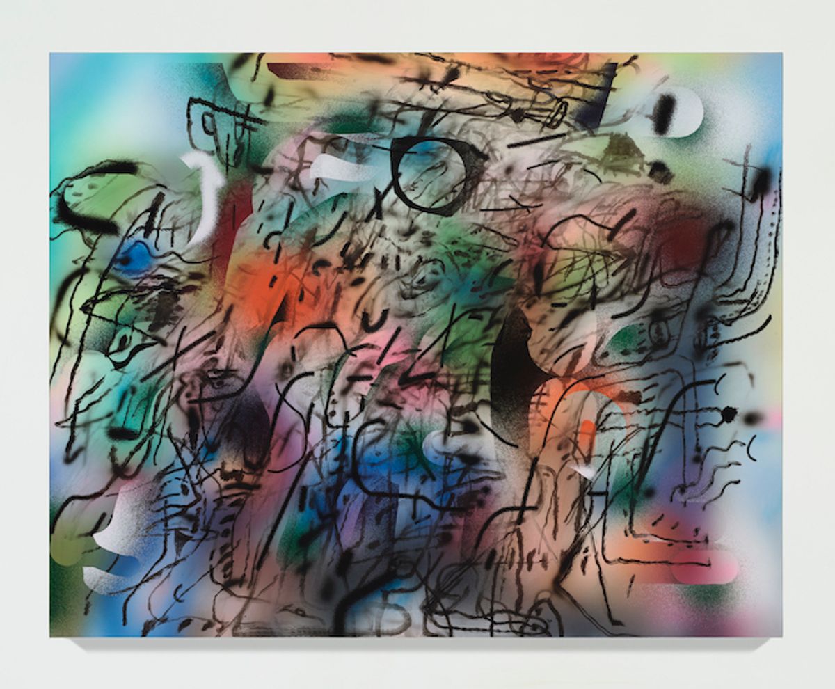 Julie Mehretu, Among the Multitude VIII, 2021, huile et acrylique sur toile. © Julie Mehretu, courtesy galerie Marian Goodman. Photo Tom Powel Ima