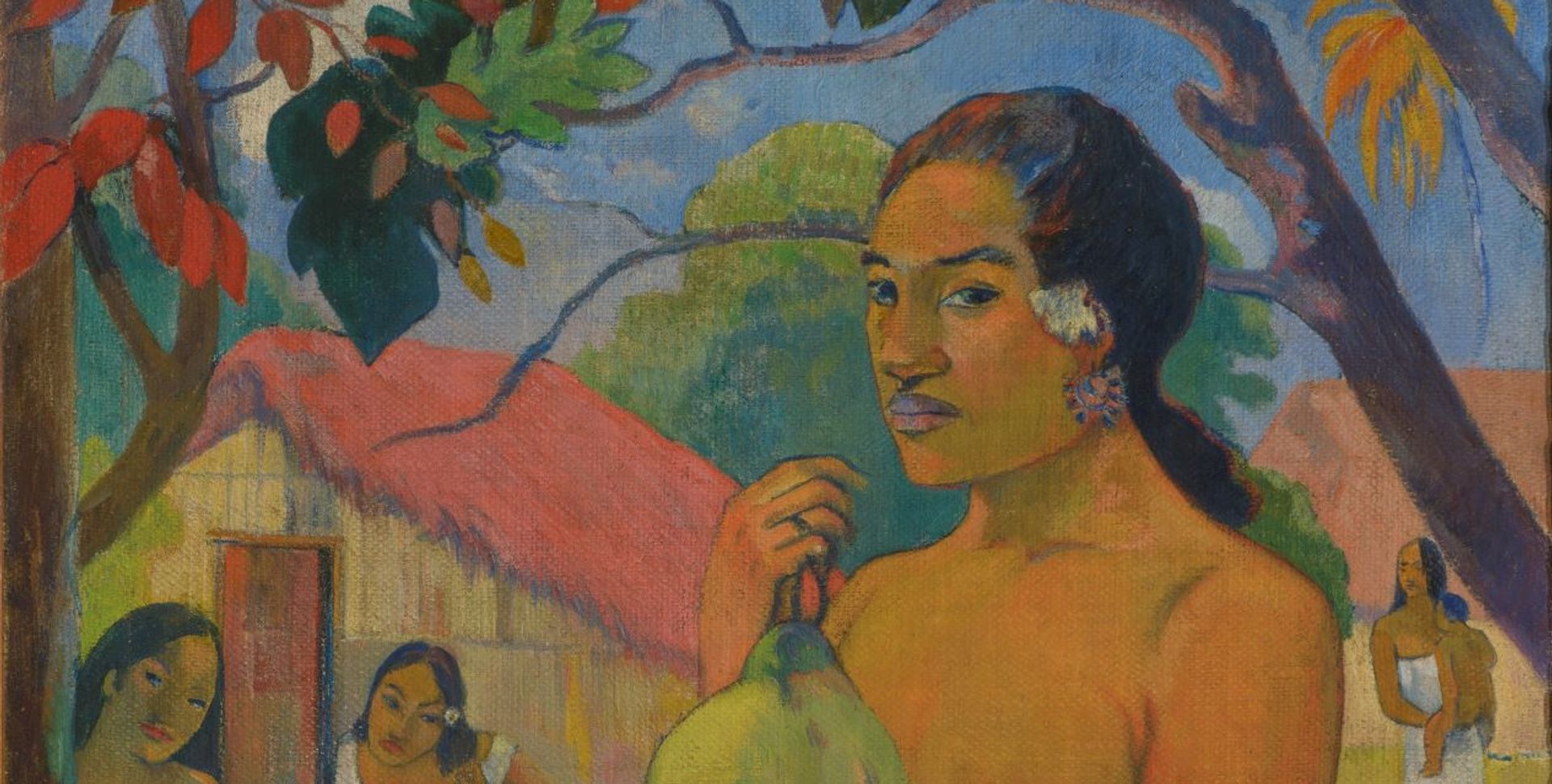 Paul Gauguin, La femme au fruit. Eu haere ia oe (Où vas-tu?), Tahiti, 1893, huile sur toile, 92,5×73,5 cm, Musée de l’Ermitage, Saint-Pétersbourg. © Musée de l’Ermitage, Saint-Pétersbourg