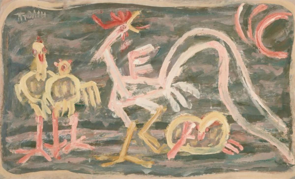 Lee Jung Seob, Poulet et poussins (années 1950). Courtesy du MMCA Séoul