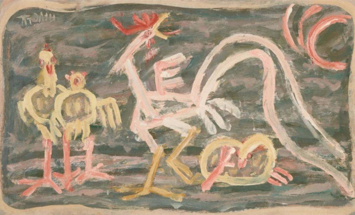 Lee Jung Seob, Poulet et poussins (années 1950). Courtesy du MMCA Séoul