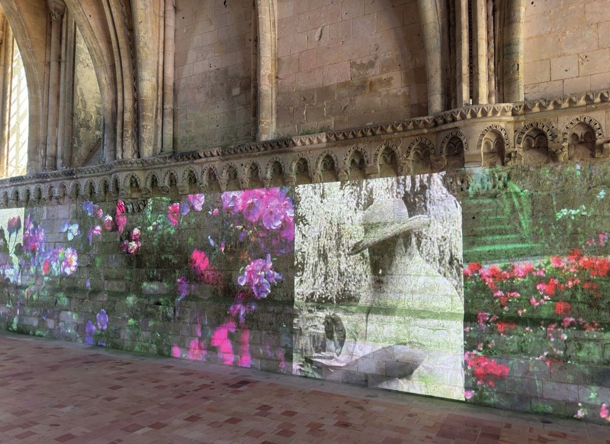 Ange Leccia, (D’)Après Monet, installation dans les jardins de l’abbaye Saint-Georges de Boscherville. © Ange Leccia
