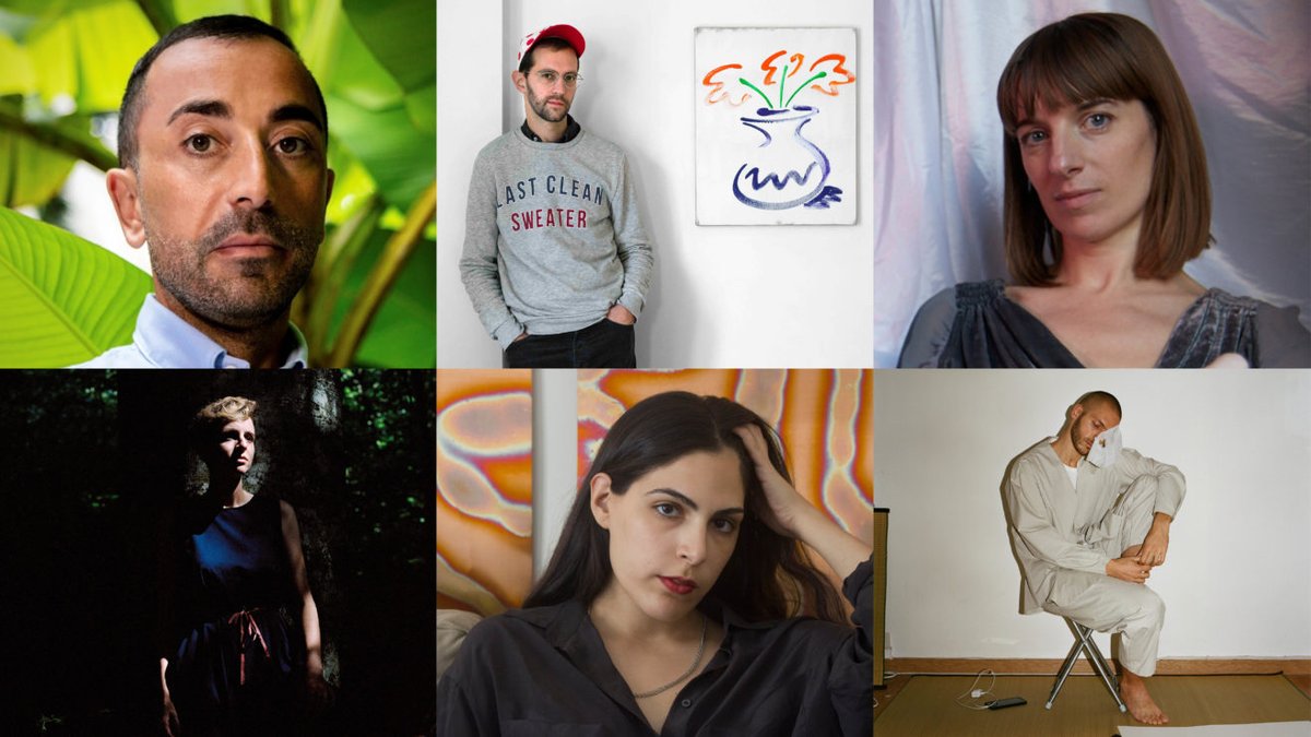 Les lauréats de la résidence Fondation Thalie 2021 (de gauche à droite): Salvatore Arancio, Hugo Pernet, Zoe Williams, Annelyse Gelman, Lito Kattou et Joseph Schiano di Lombo. Courtesy Fondation Thalie, D.R.