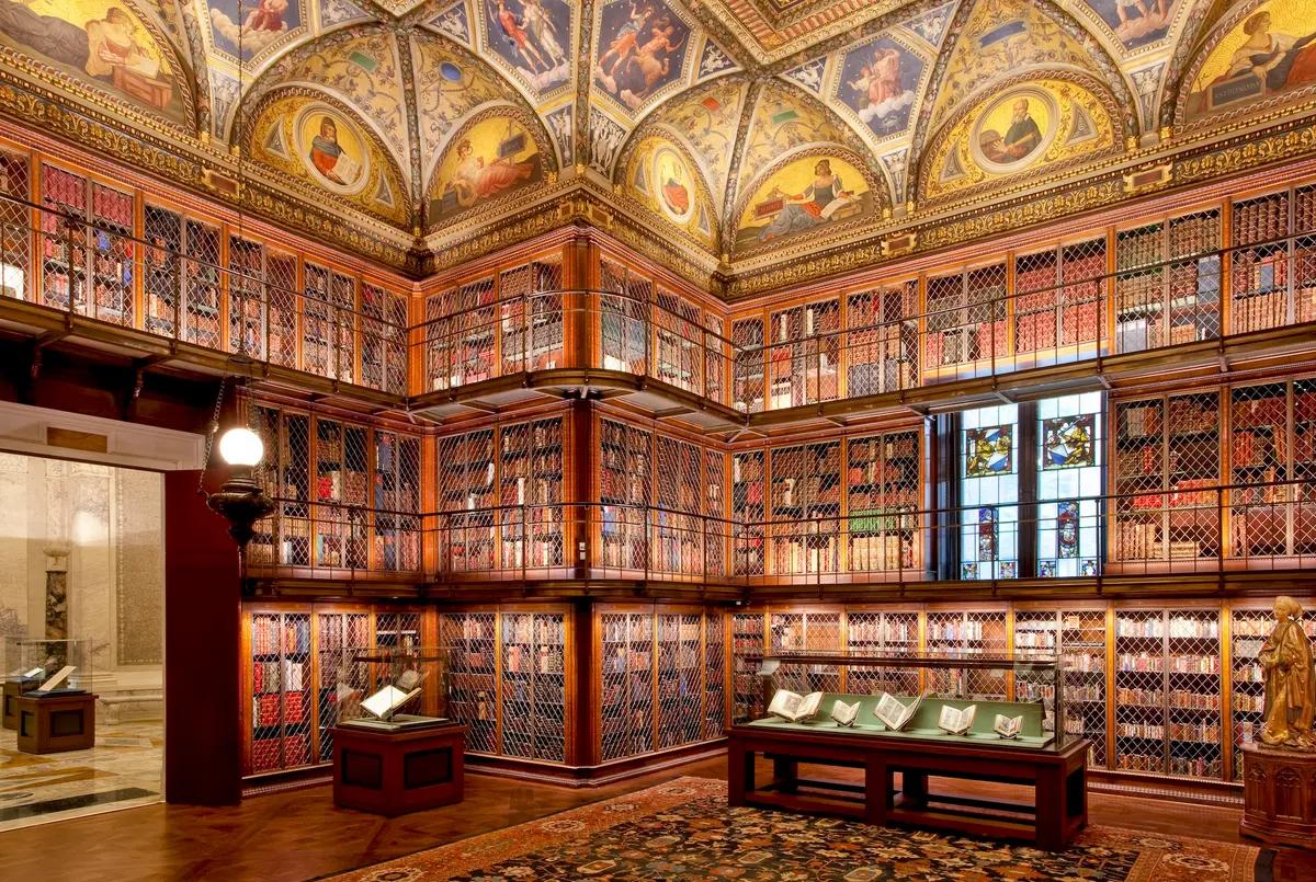 La bibiothèque J.P. Morgan de la Morgan Library & Museum. Photo : Graham Haber, 2014 ; courtesy the Morgan Library & Museum