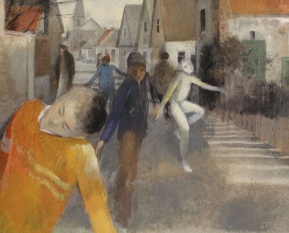 Tomasz Kowalski, not titled yet, 2025, huile, gouache et crayon sur toile de jute. Courtesy de la galerie Crèvecœur, Paris