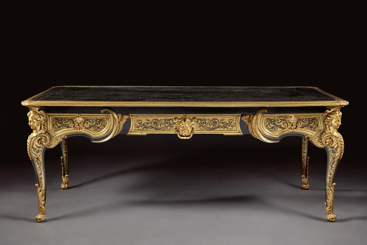 André-Charles Boulle, bureau Régence en marqueterie. Courtesy Sotheby’s