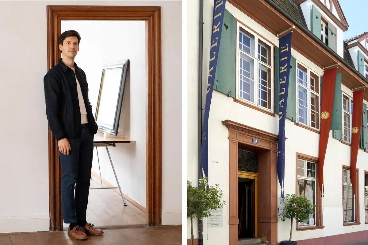 Hauser & Wirth va engager le marchand suisse Carlo Knoell (à gauche) en tant que directeur principal et reprendre sa galerie bâloise de Luftgässlein 4 (à droite) à partir de l'année prochaine. Courtesy Hauser & Wirth; Basel Tourism