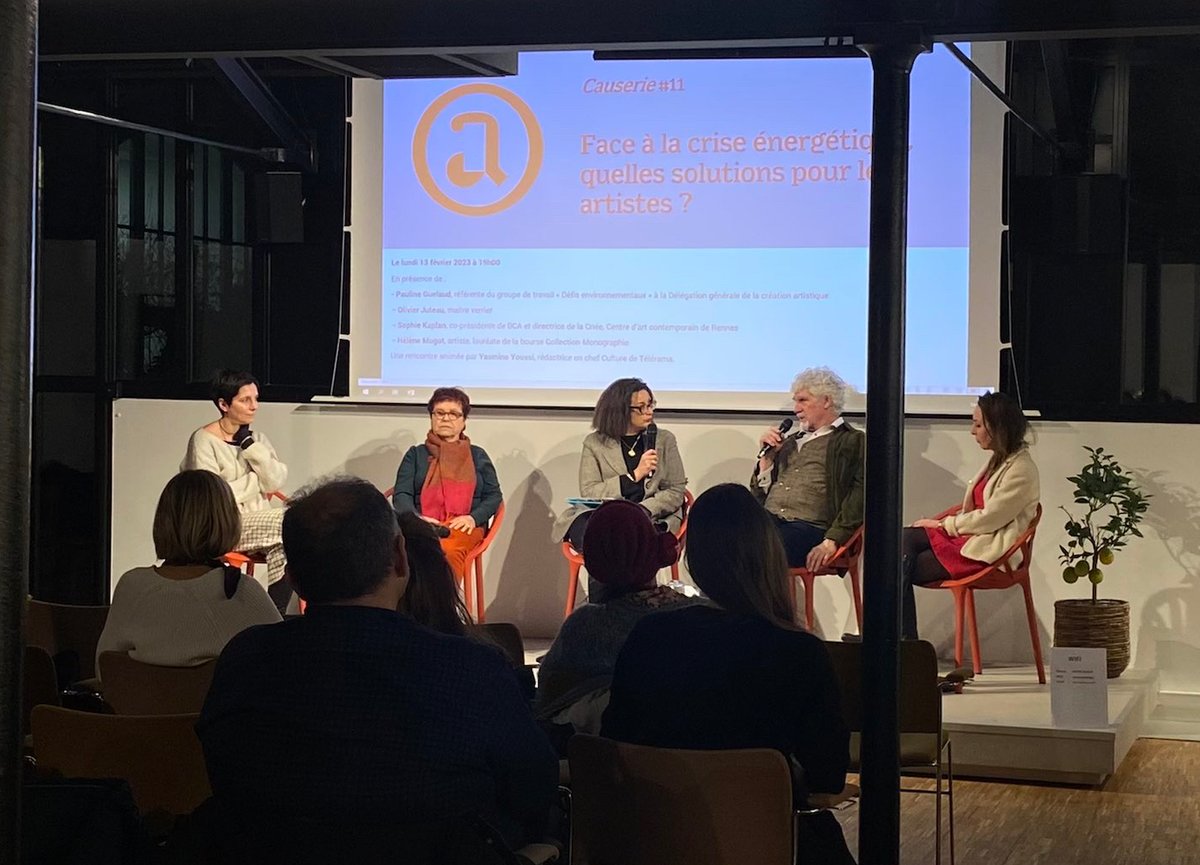 Les participants à la table ronde « Face à la crise énergétique, quelles solutions pour les artistes ? » à l'ADAGP, à Paris, le 13 février 2023. Photo : ADAGP