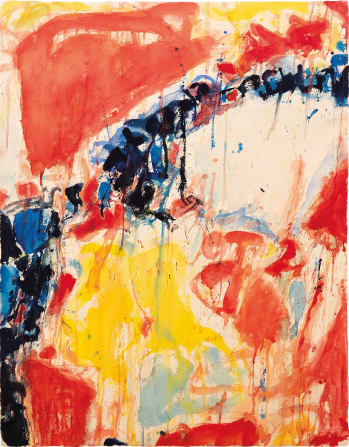 Sam Francis, Untitled, 1955, aquarelle sur papier, est. 100000-150000 euros. © Sotheby’s