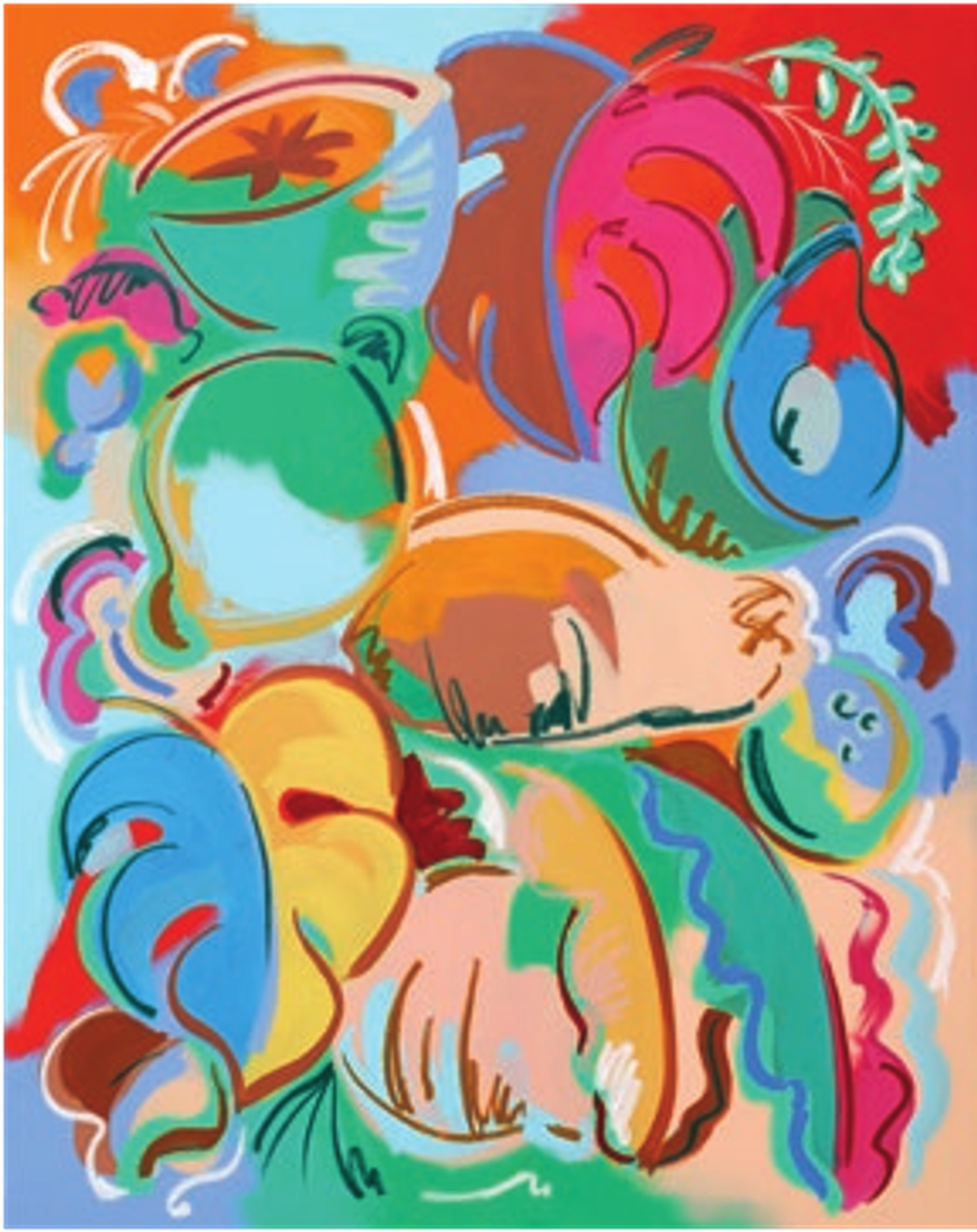 Sol Calero, Frutas friestail 4, 2018, acrylique et pastel gras sur toile, 130 x 102 cm.
Courtesy de l’artiste et galerie Crèvecœur, Paris © Aurélien Mole