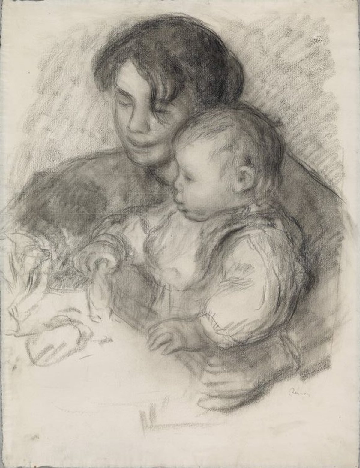 Auguste Renoir, Gabrielle et Jean, vers 1895, craie noire sur papier, musée des Beaux-arts du Canada, Ottawa. Courtesy du MBAC