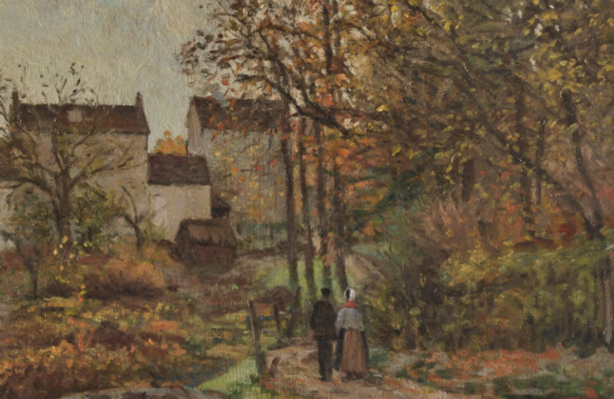 Camille Pissaro, La promenade, environs de Louveciennes, 1869. Courtesy Gros et Delettrez