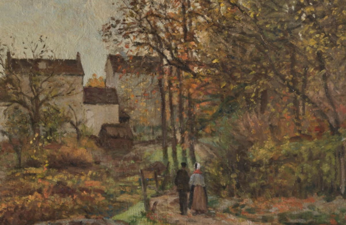 Camille Pissaro, La promenade, environs de Louveciennes, 1869. Courtesy Gros et Delettrez