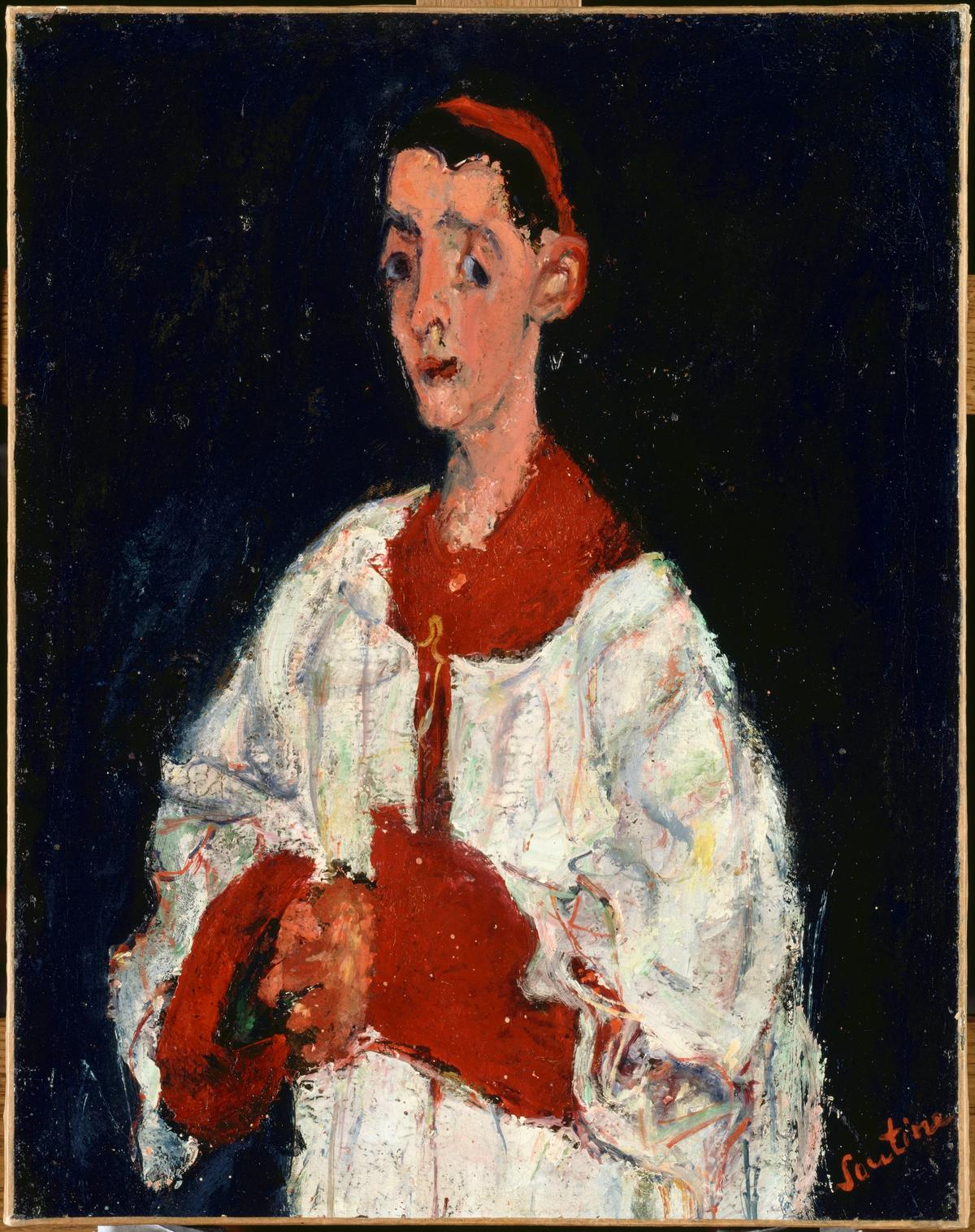 Chaïm Soutine, Enfant de choeur, 1927-1928, huile sur toile, musée de l’Orangerie, Paris. © RMN-Grand Palais (Musée de l’Orangerie)/Hervé Lewandowski