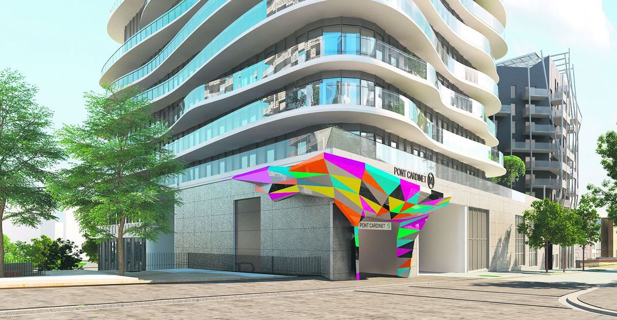 L’arche de l’artiste Tobias Rehberger, à l’entrée de la station Pont Cardinet, sur la ligne 14 du métro parisien. © D.R.