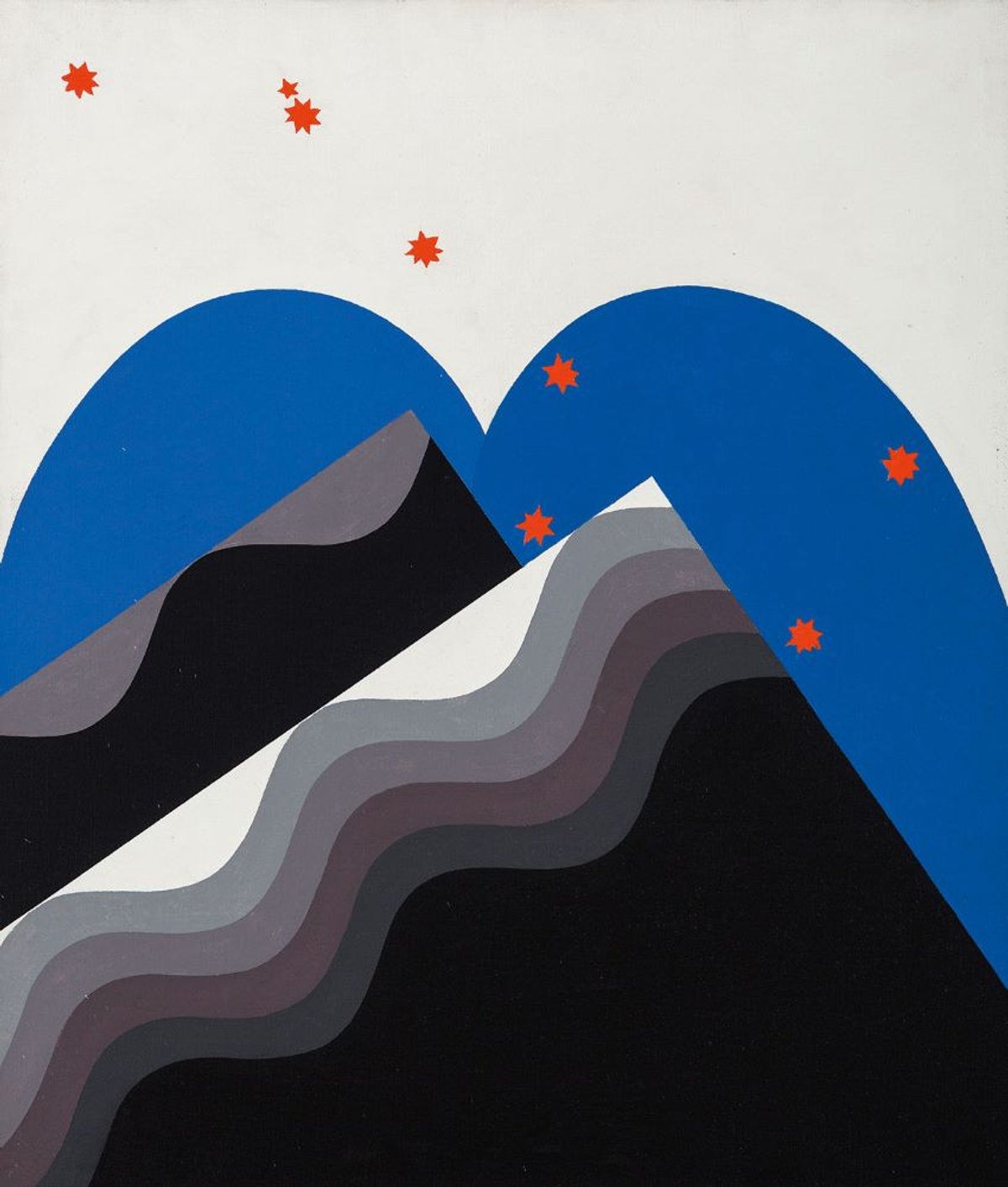 Mohamed Melehi, Untitled, 2006, techniques mixtes sur toile. Courtesy de la Loft Art Gallery